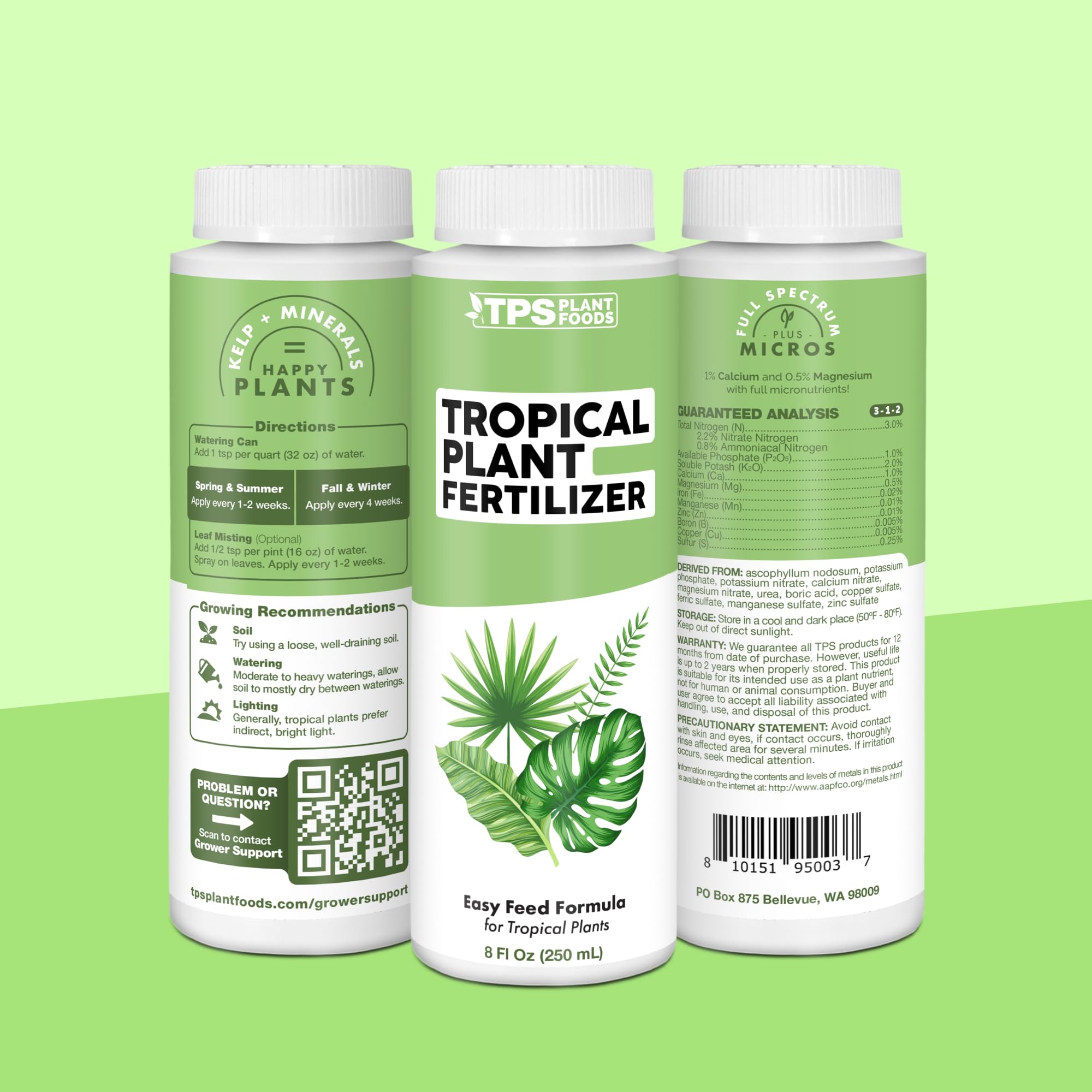 Detailed view of TPS NUTRIENTS Tropical Plant Fertilizer packaging