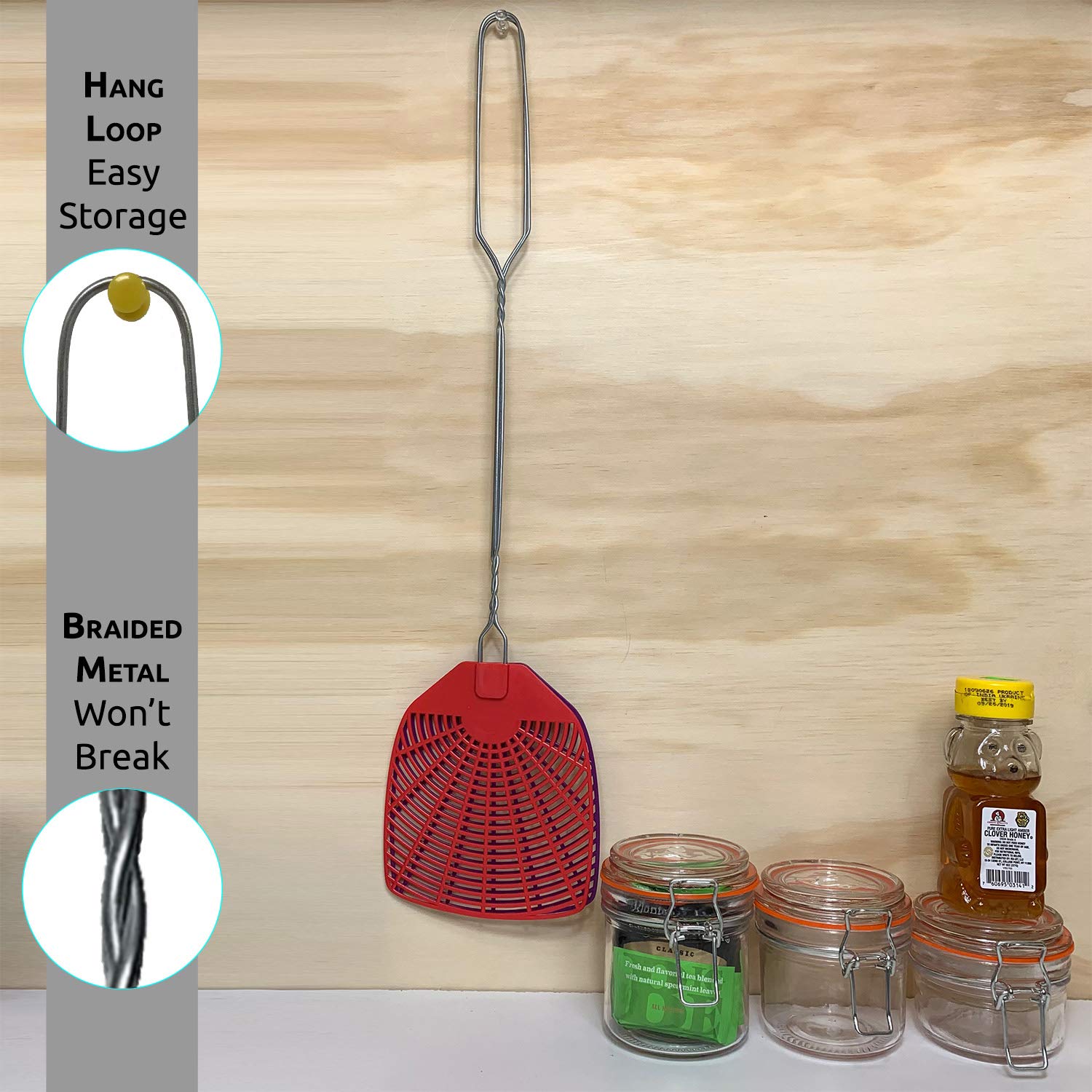 Detailed view of W4W Fly Swatter's ergonomic handle