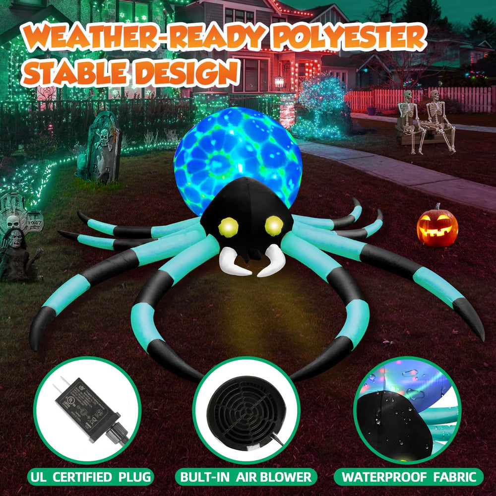 Details of the inflatable spider's materials and stitching