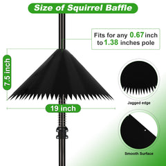 Detoypapa squirrel baffle installed on a bird feeder pole
