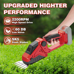 DEVTBLUN Cordless Hedge Trimmer in use trimming grass