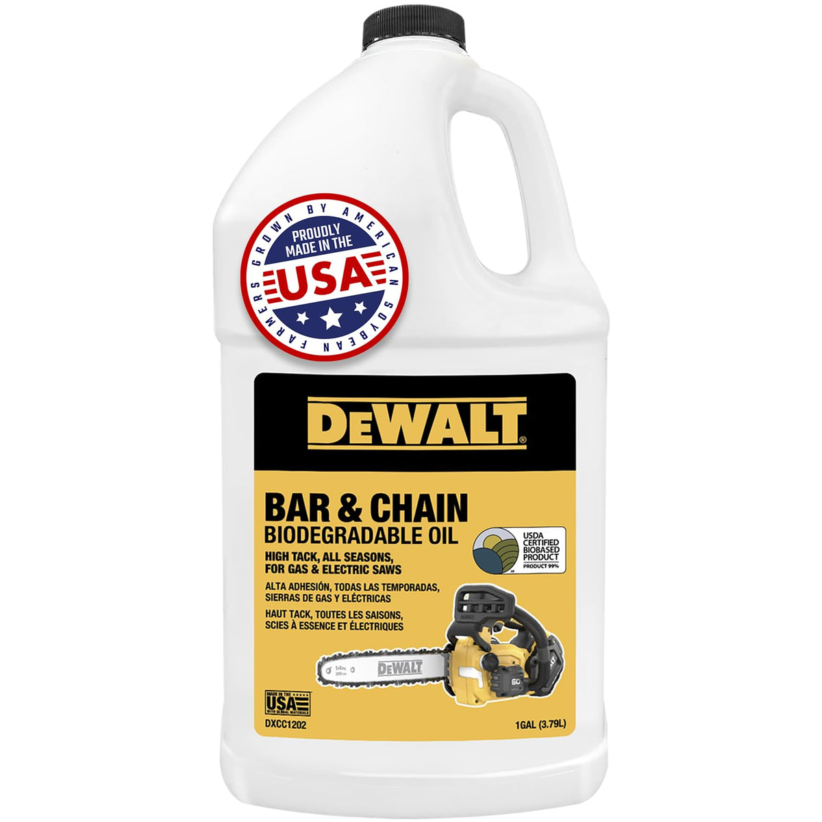 DEWALT Biodegradable Bar & Chain Oil 128 oz front view