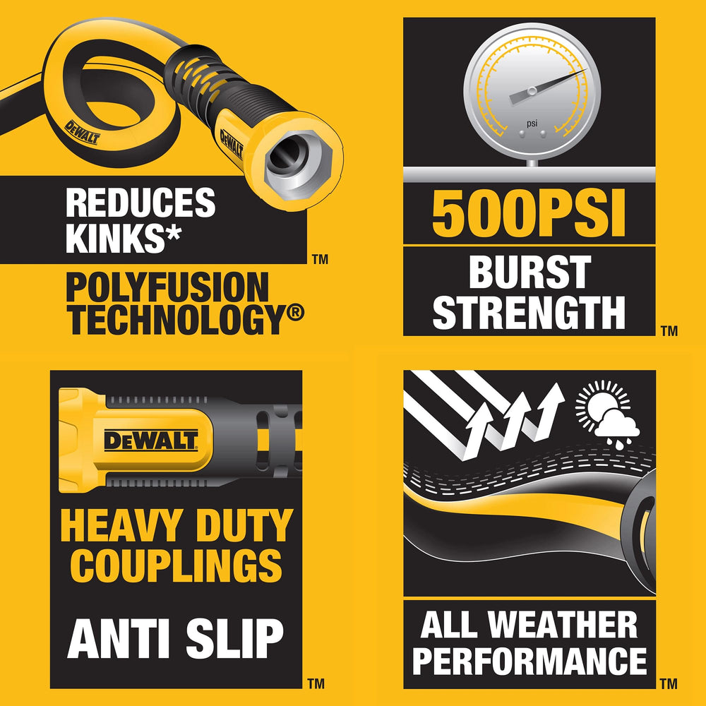 DEWALT garden hose in use watering plants