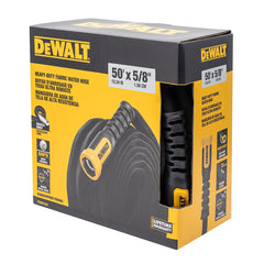 DEWALT garden hose showing the molded grip sleeves