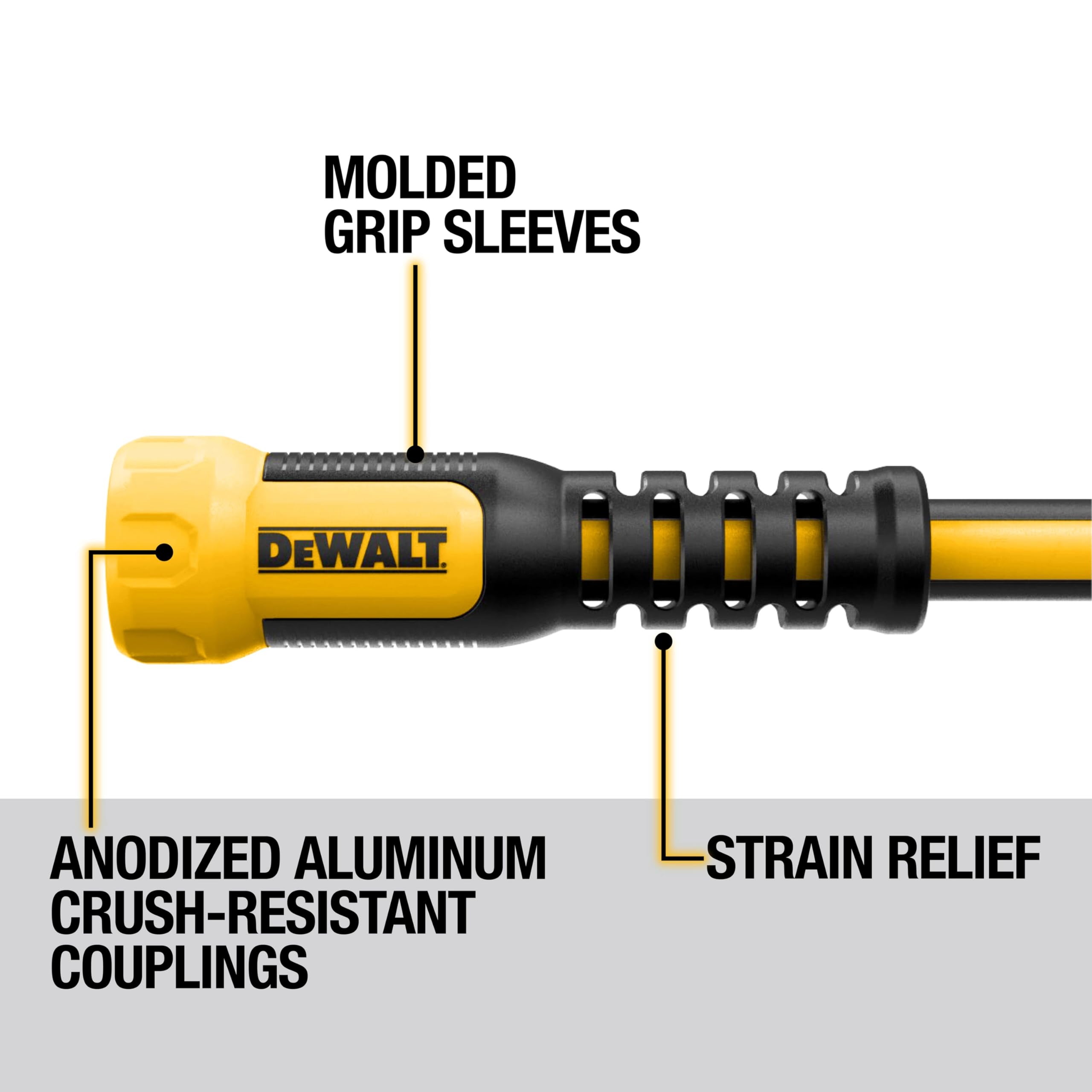 DEWALT garden hose with easy-grip collars