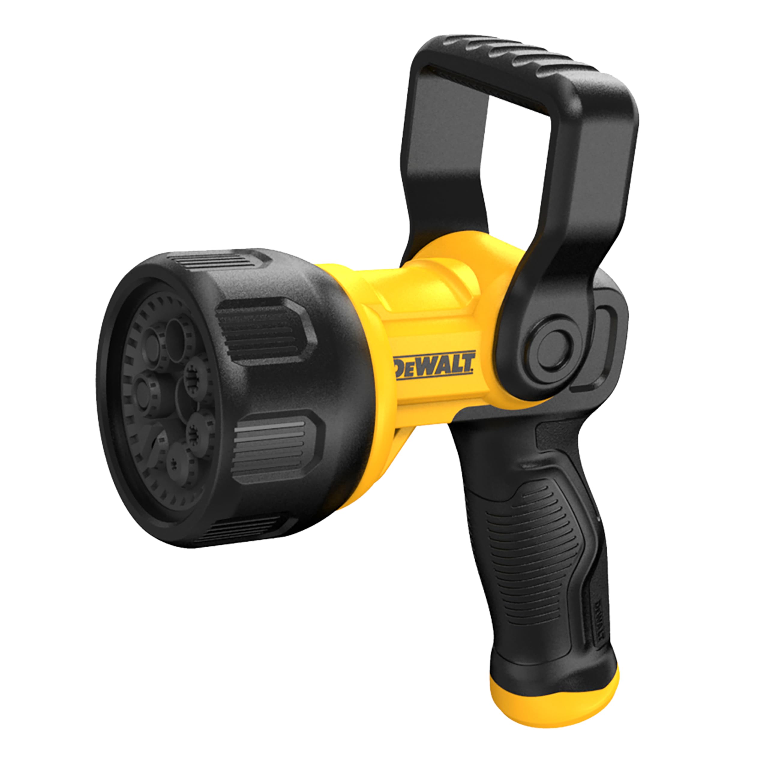 DEWALT Heavy-Duty Hydro Cannon Nozzle front view, yellow and black