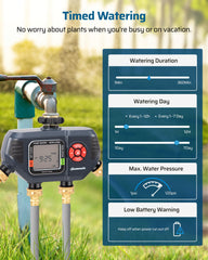 DEWENWILS 4 Zone Sprinkler Timer side view showing program buttons