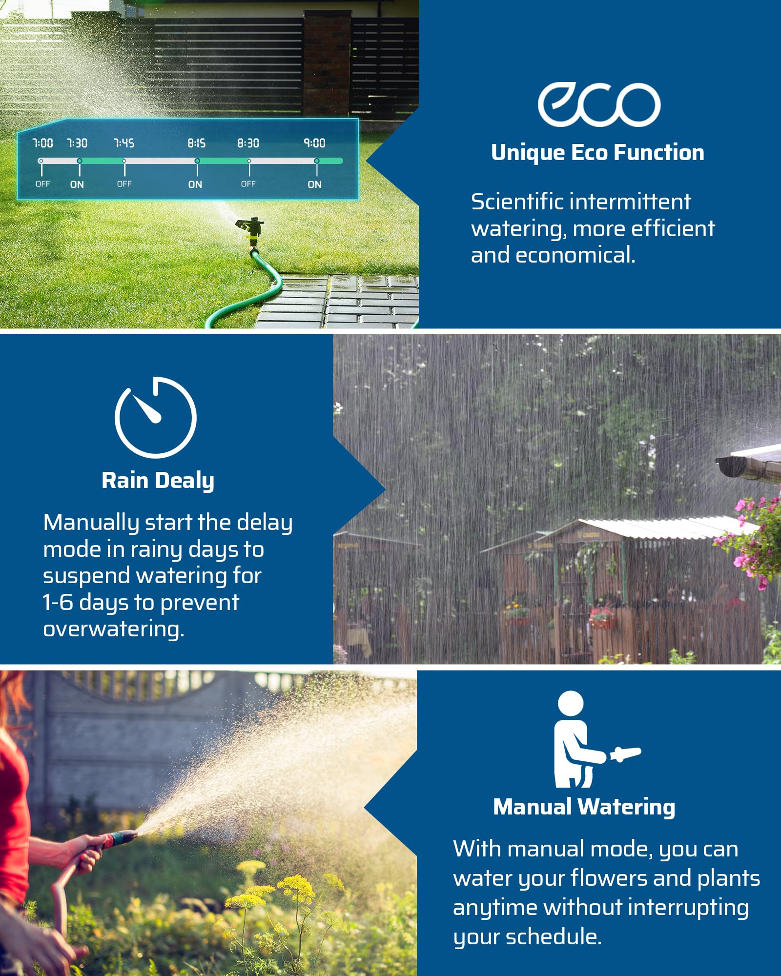 DEWENWILS Water Timer connected to a garden hose