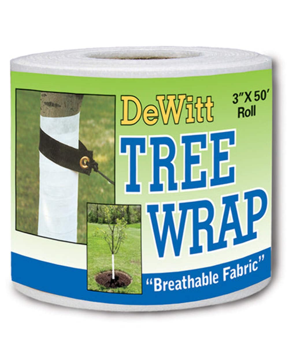 Dewitt Tree Wrap 3 In x 50 Ft white polypropylene fabric front view
