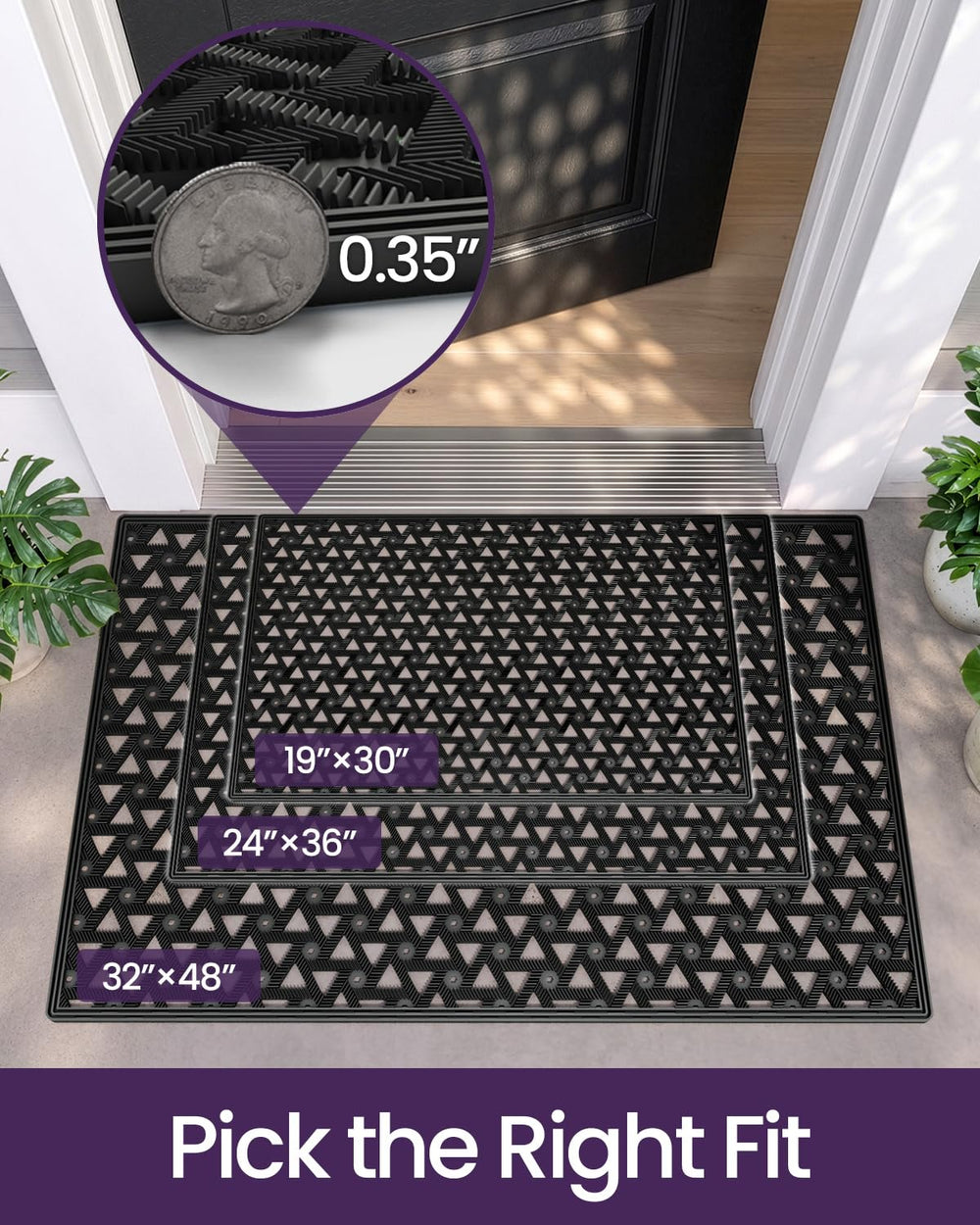 DEXI Doormat with staggered groove design