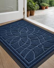 DEXI Front Door Mat 24x36 blue model front view