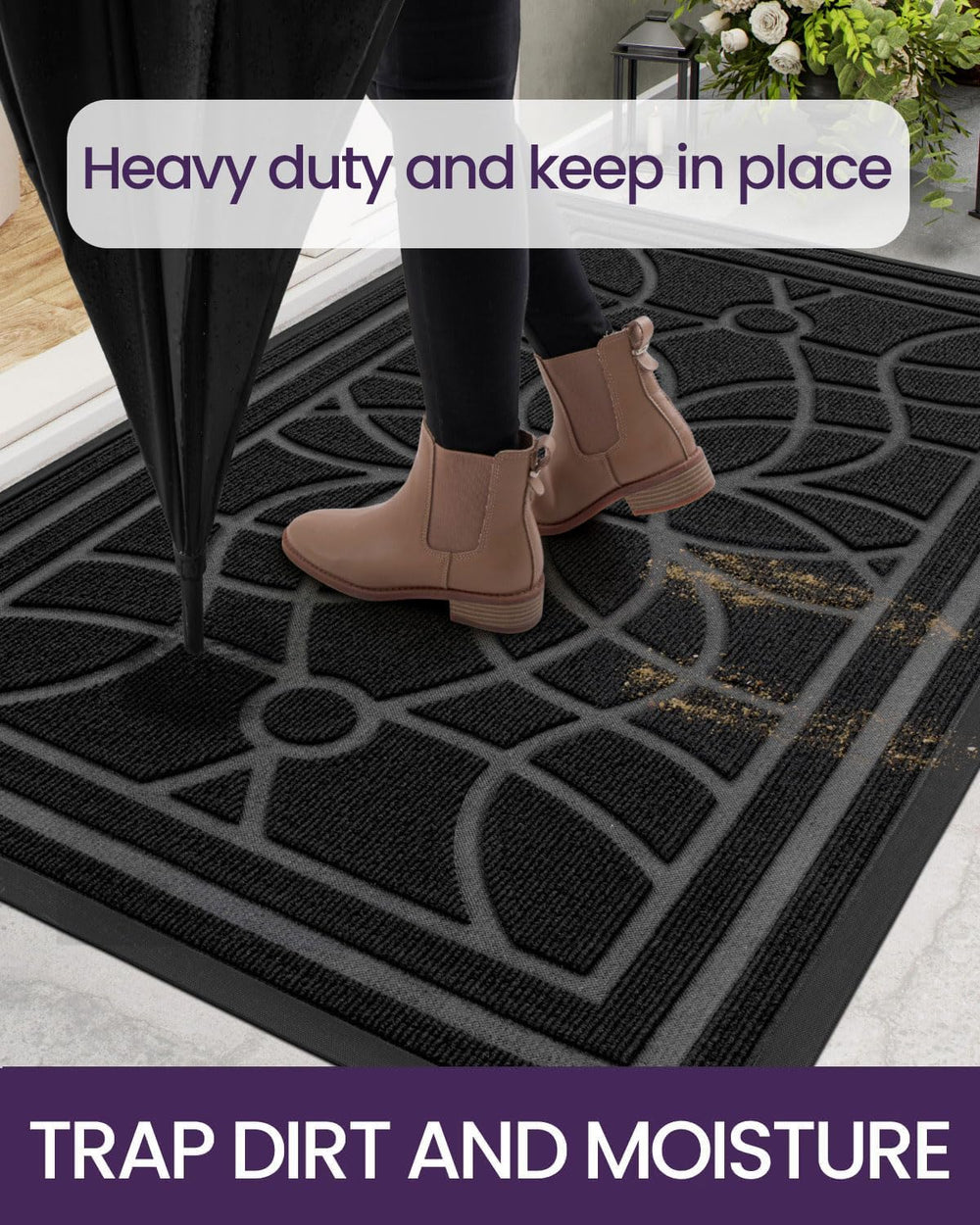 DEXI Front Door Mat 24x36 on a porch