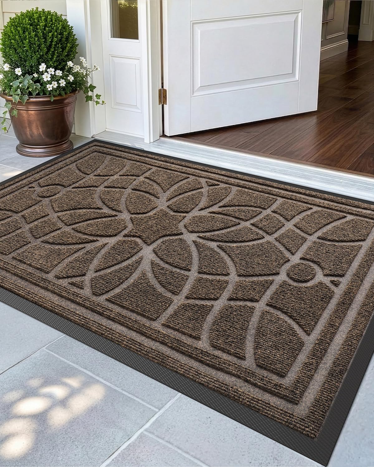 DEXI Front Door Mat 32x48 brown colour front view