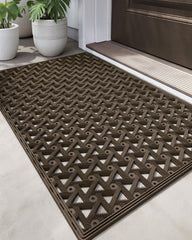 DEXI Front Door Mat Brown 19x30 front view