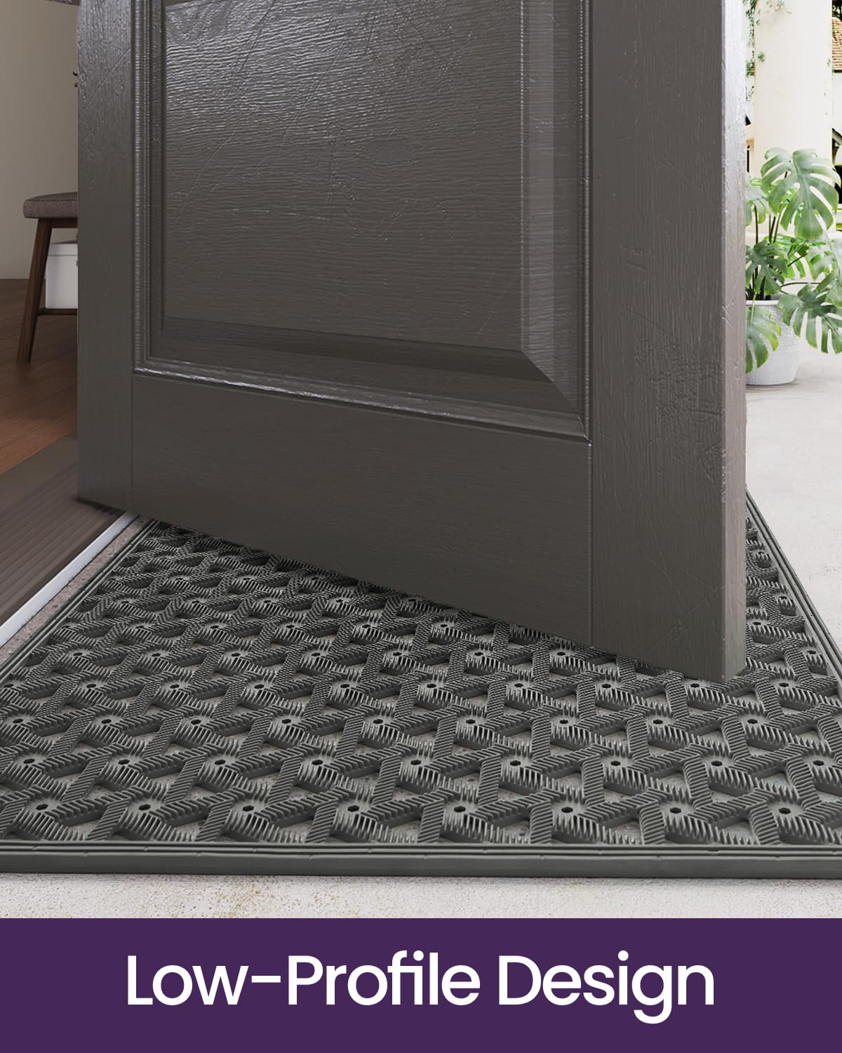 DEXI Front Door Mat Grey, packaging display