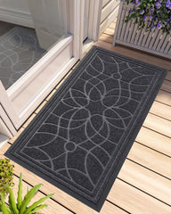 DEXI Heavy Duty Non-Slip Door Mat 24x47 Grey front view