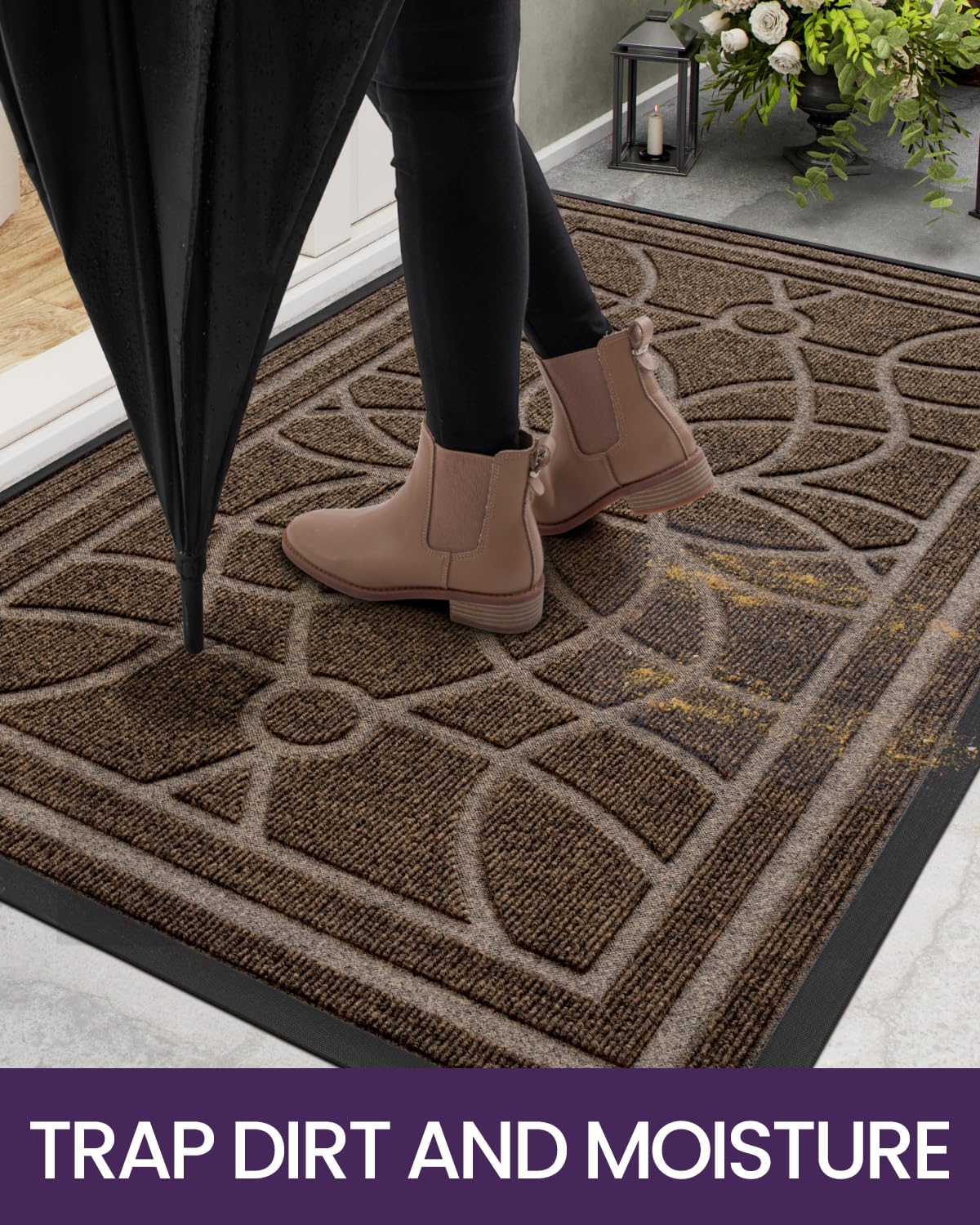 DEXI mat against a door for size comparison