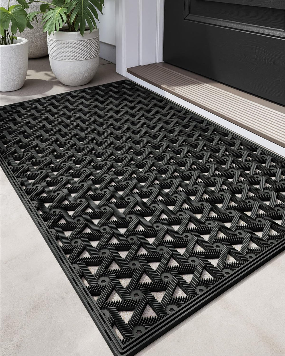 DEXI Rubber Doormat 24x36 black front view