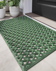 DEXI Rubber Doormat front view in green colour