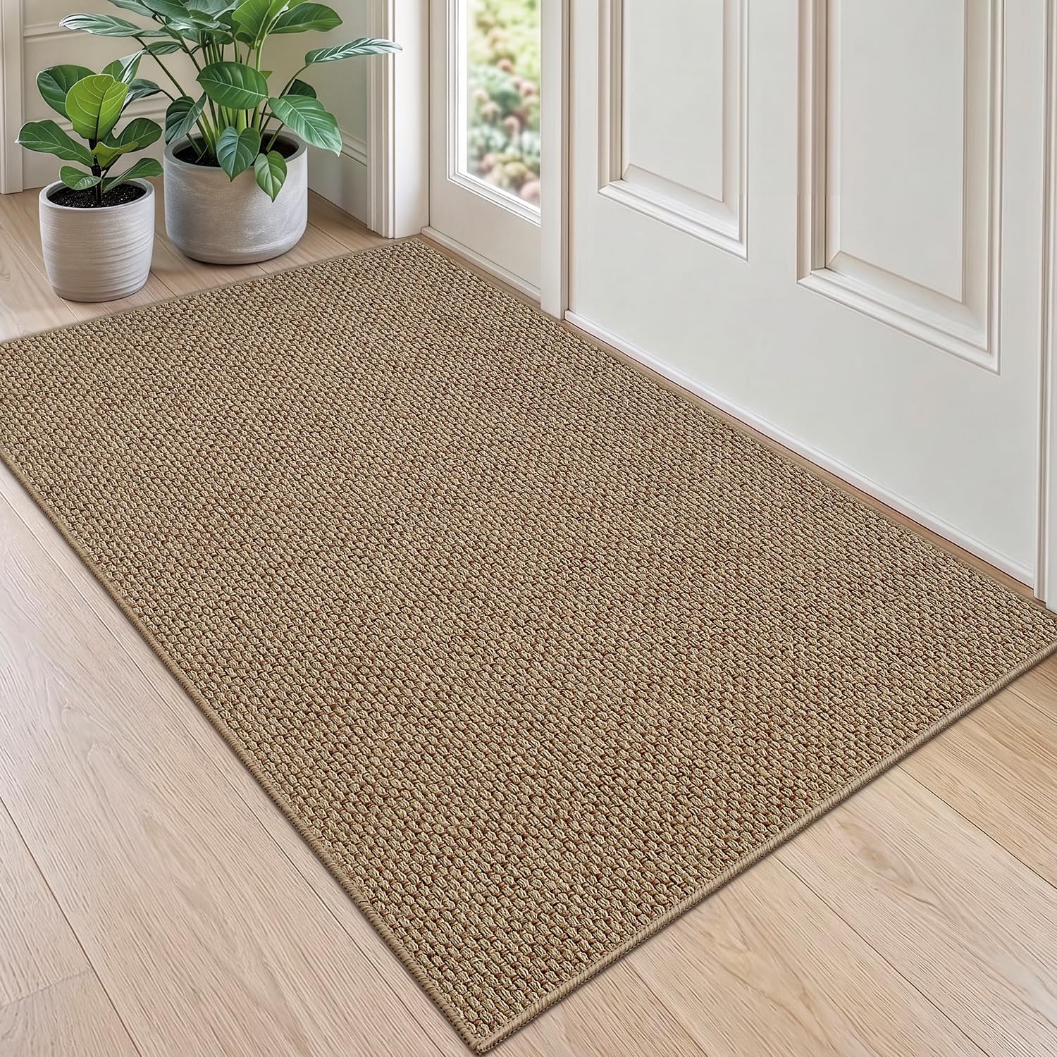DEXI Thin Door Mat 36x56 dark beige front view