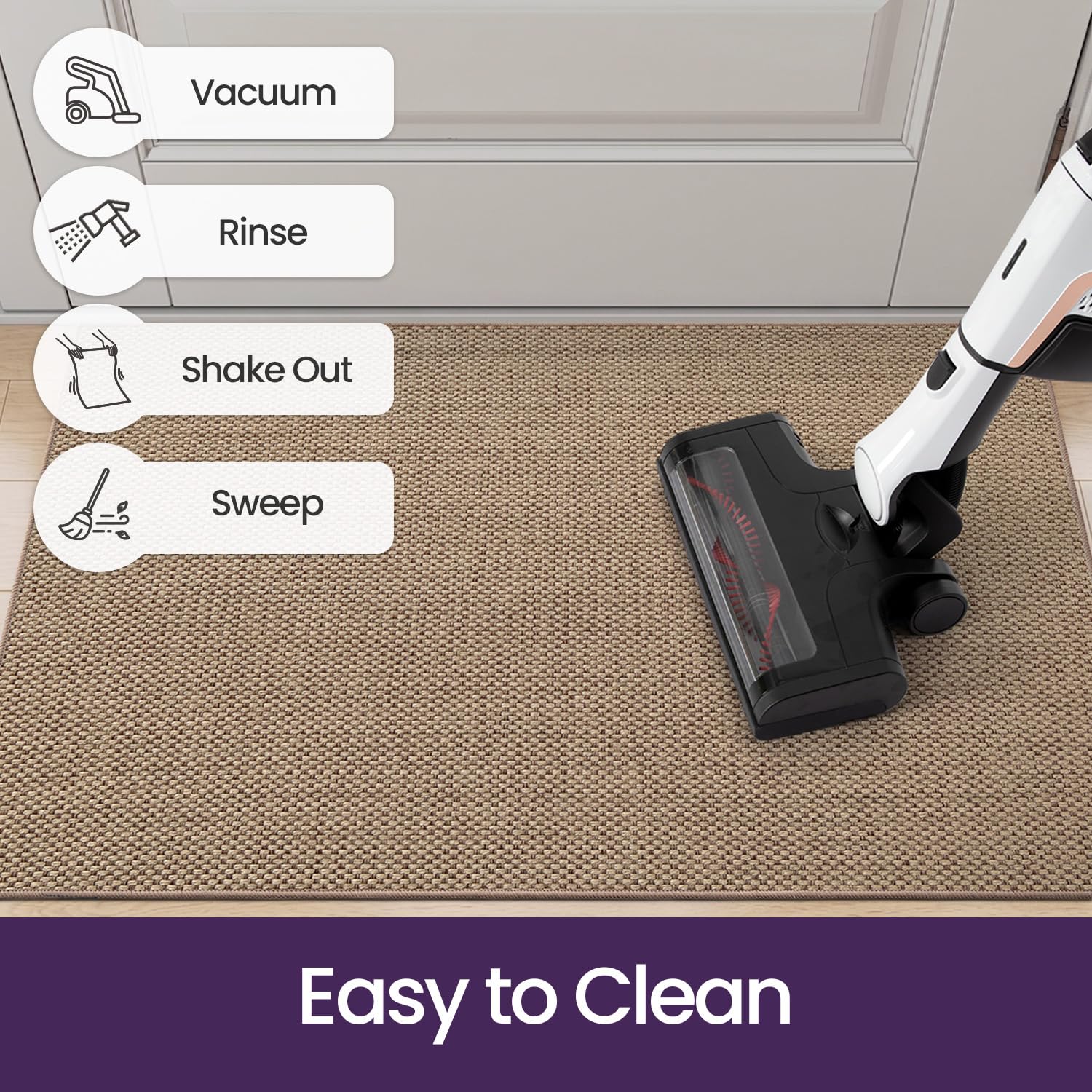 DEXI Thin Door Mat showing dirt trapping capability