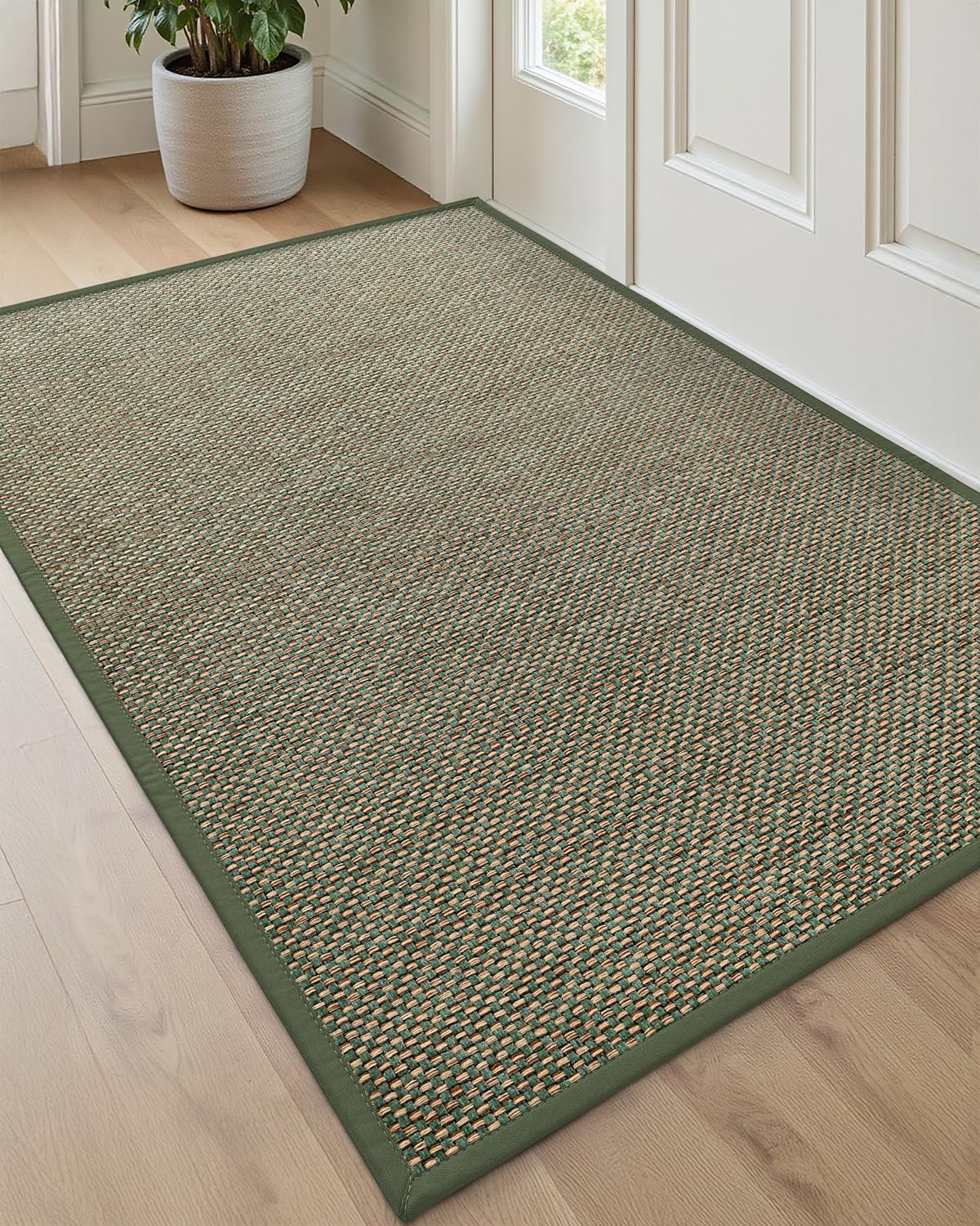 DEXI Ultra Thin Indoor Door Mat 36x56 green front view