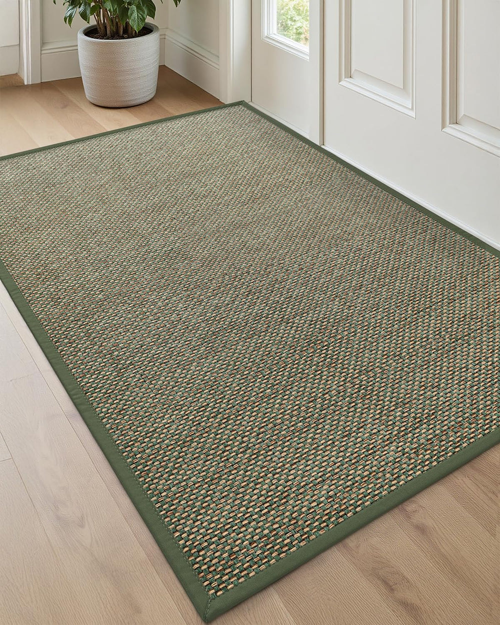 DEXI Ultra Thin Indoor Door Mat 36x56 green front view