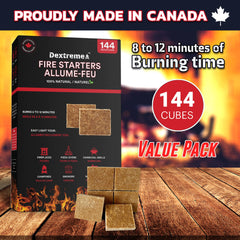 Dextreme fire starter cubes in a portable package