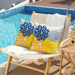 DFXSZ Outdoor Waterproof Throw Pillow Cover Blue Yellow Side View