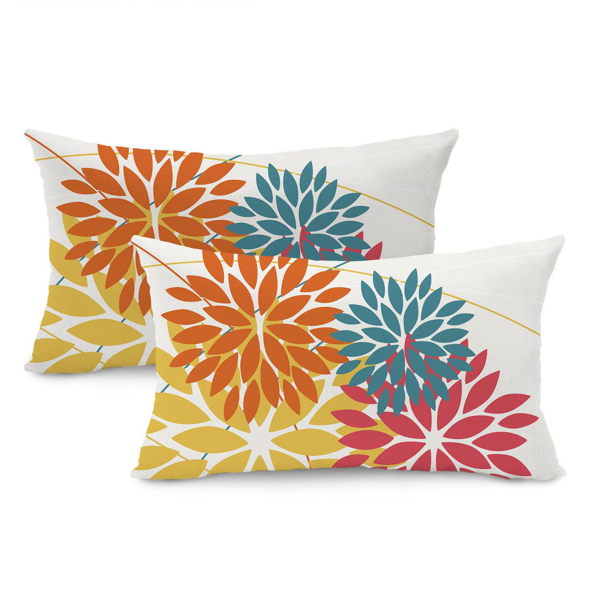 DFXSZ outdoor waterproof throw pillow cover front view in orange and pink