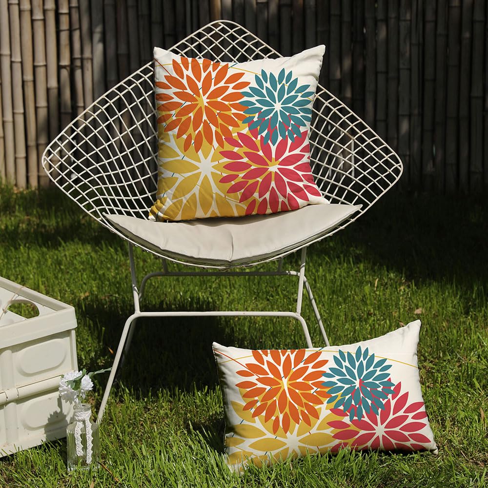 DFXSZ pillow cover laid flat showing vibrant orange and pink design