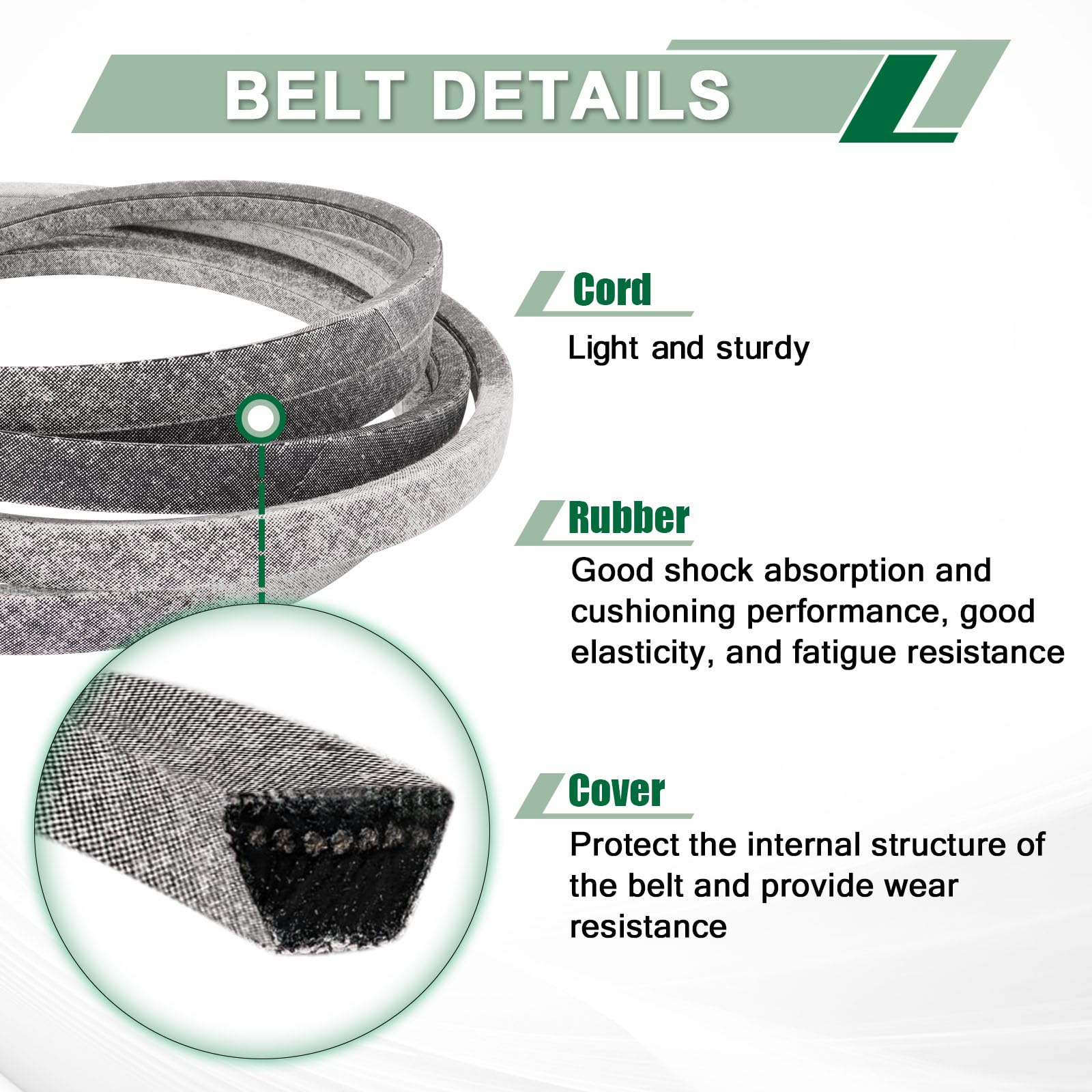 DHLPTX deck belt installed on John Deere mower