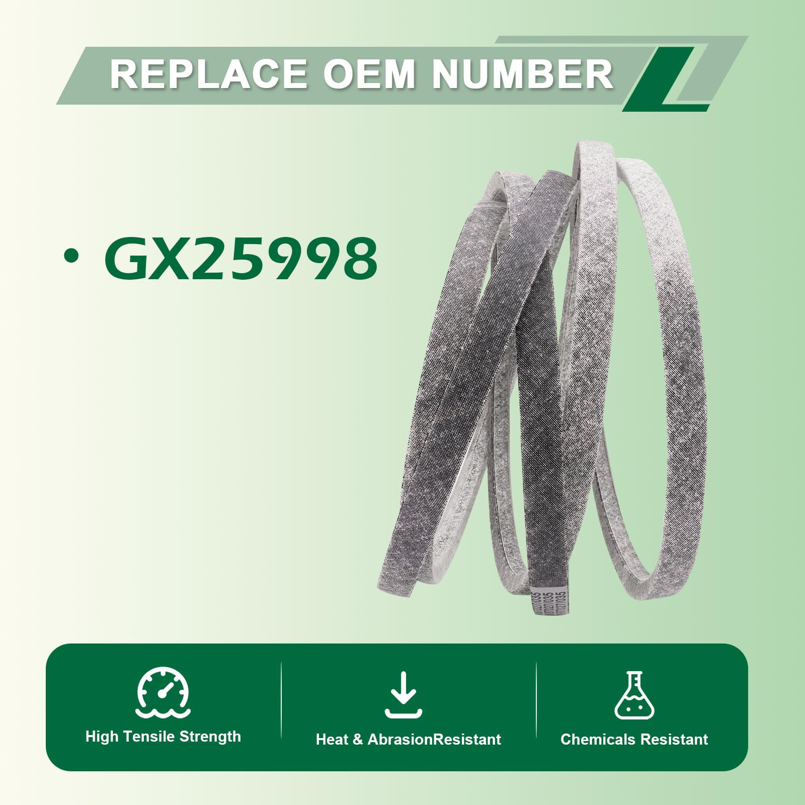 DHLPTX deck belt packaging with specifications