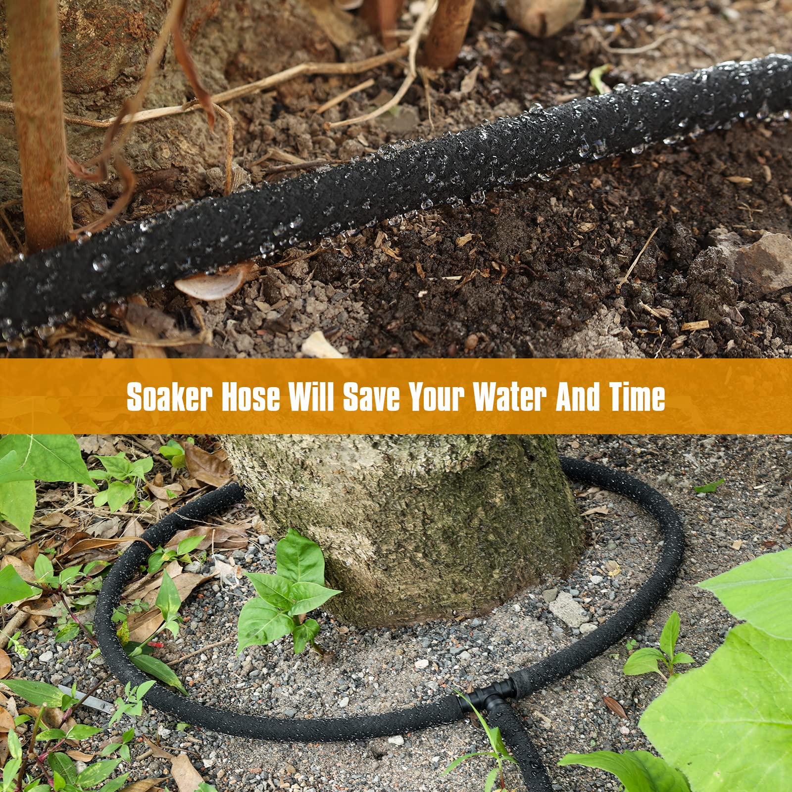 Diagram showing how to use HZGREEN Soaker Hose