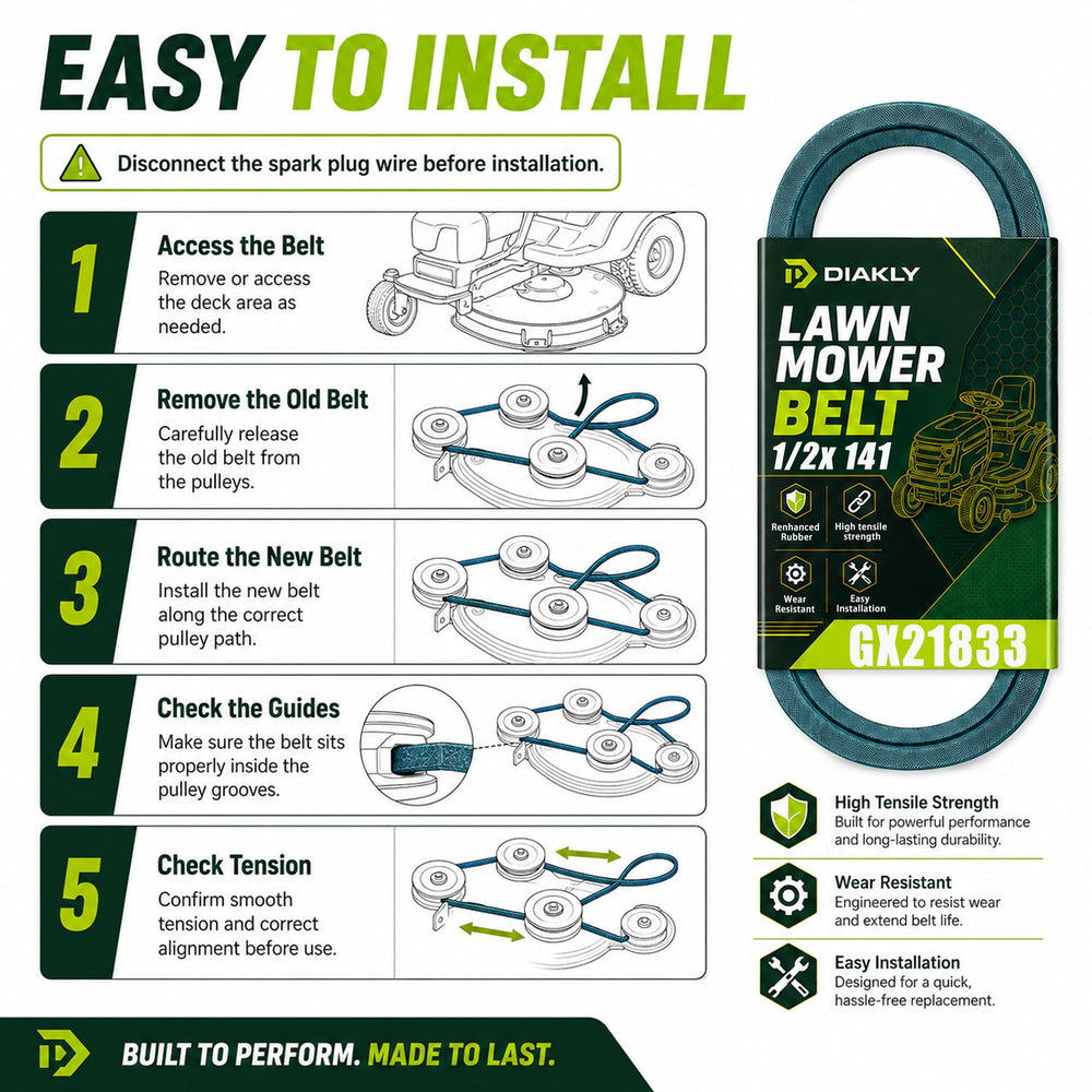DIAKLY GX21833 Drive Belt compatibility chart