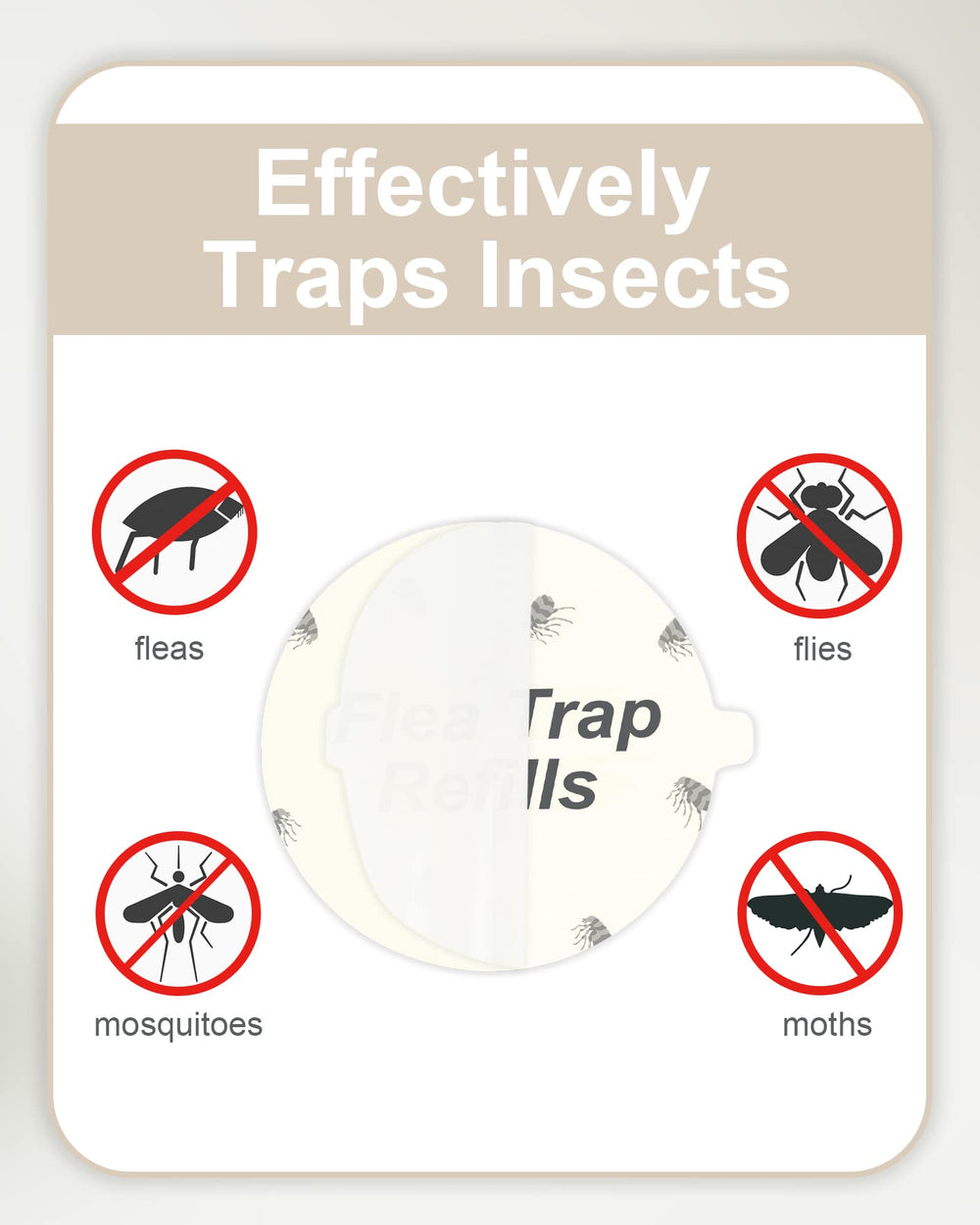 Dichroma sticky pad being placed in a flea trap