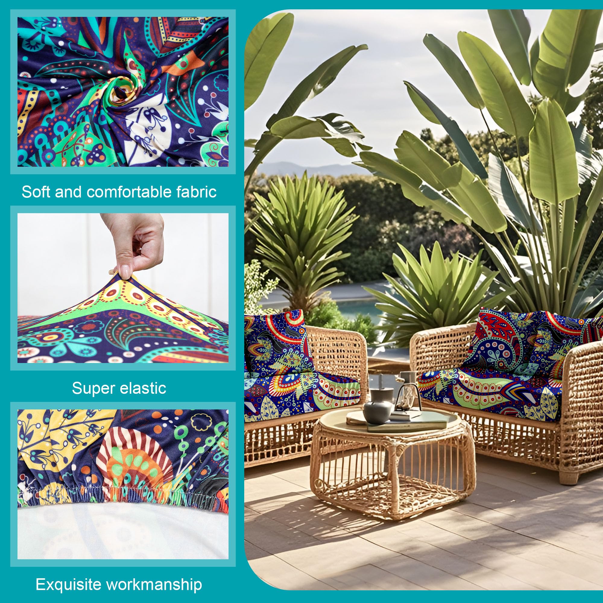 Different angles of BIETYONE outdoor cushion covers
