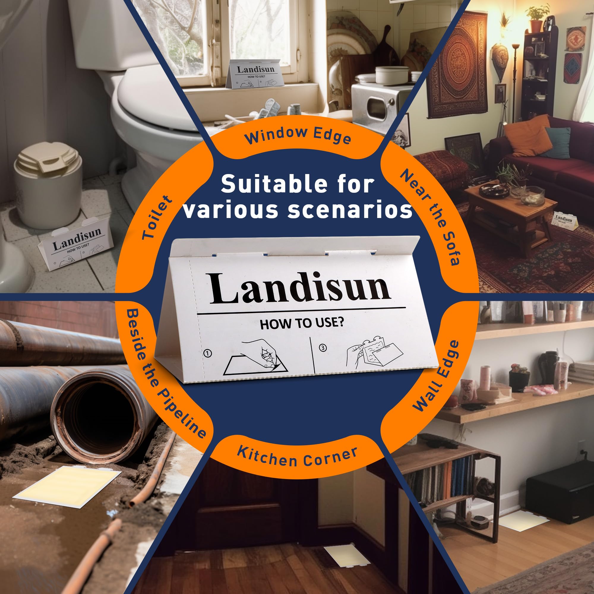 Different angles of Landisun Mouse Rat Trap showing design