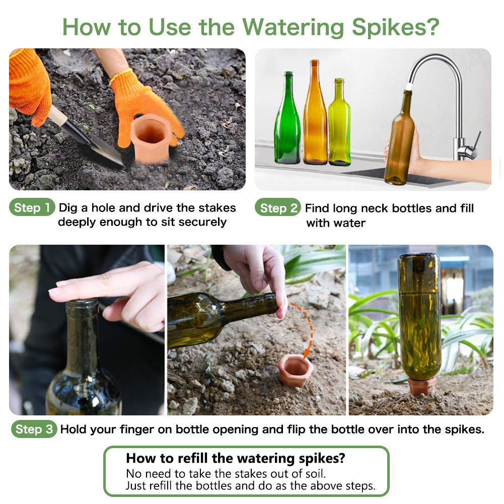 Different angles of REMIAWY plant watering spikes