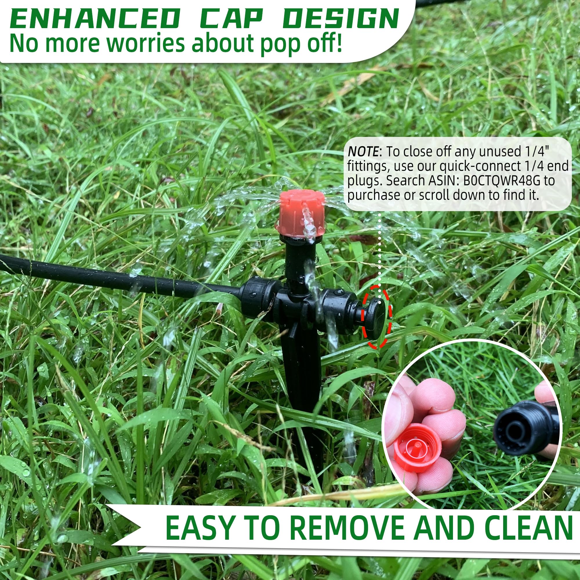 Different angles of Spalolen drip emitters showing versatility