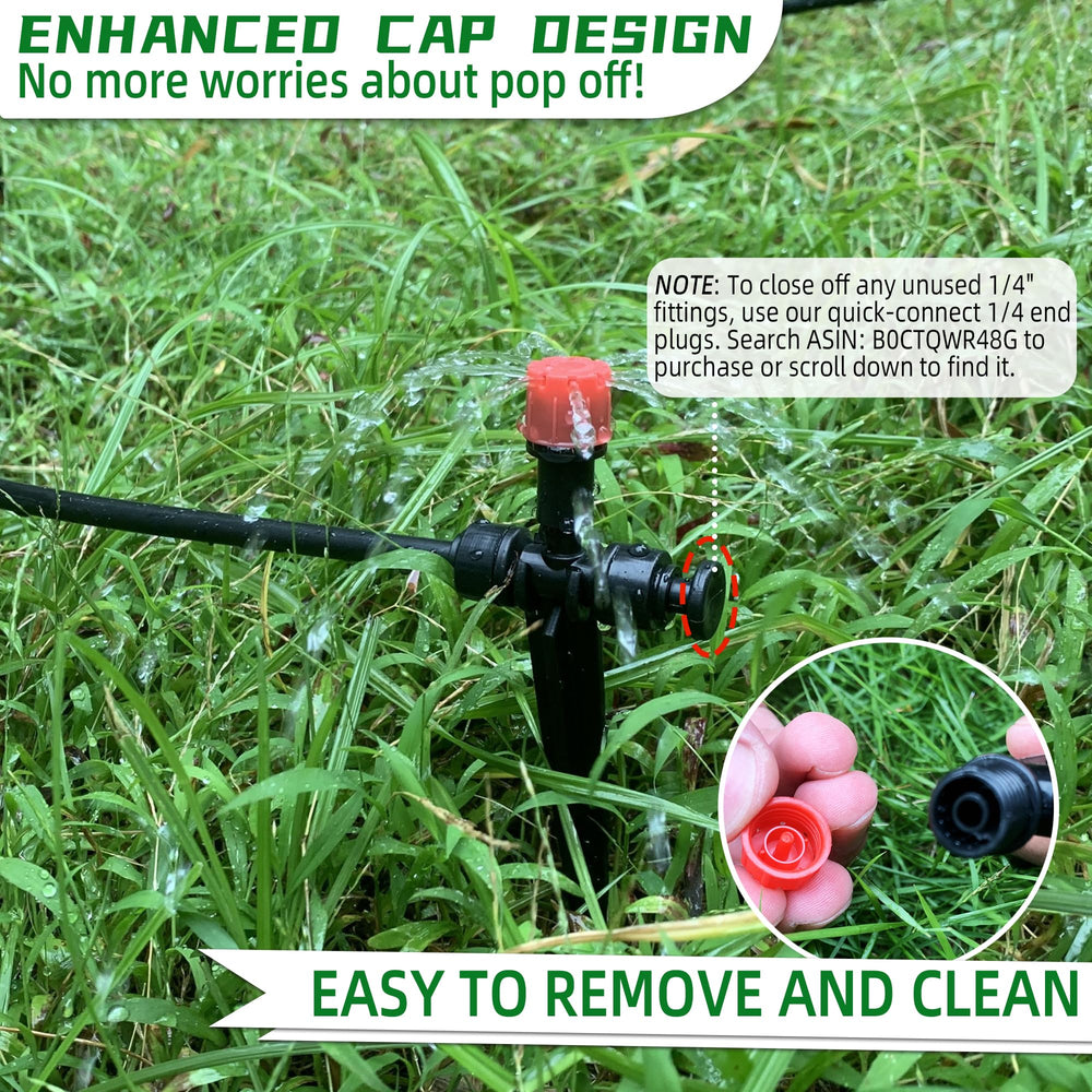 Different angles of Spalolen drip emitters showing versatility