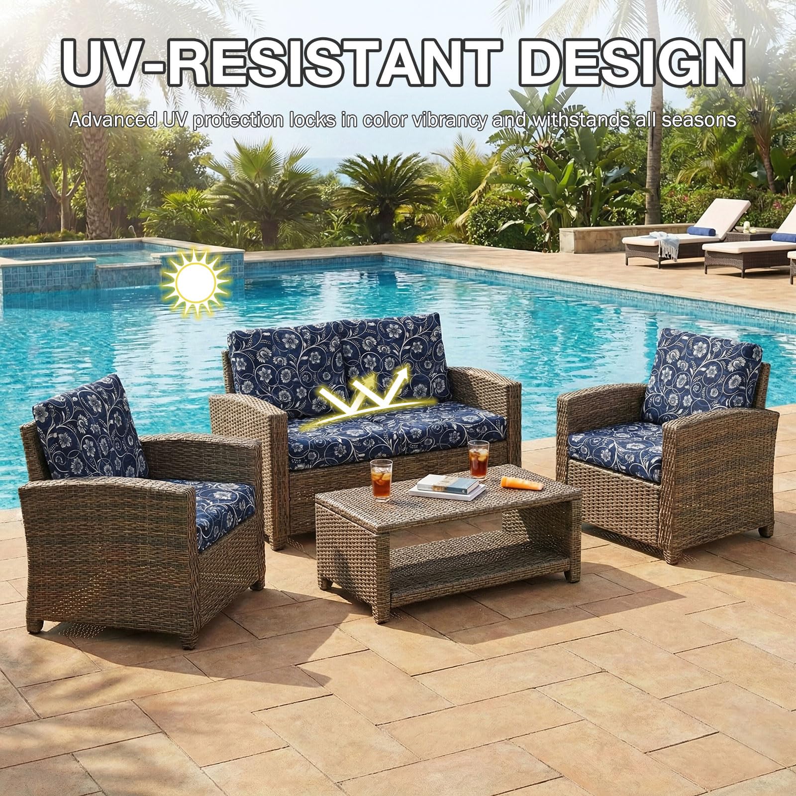 Different colour options of hyha patio cushion covers