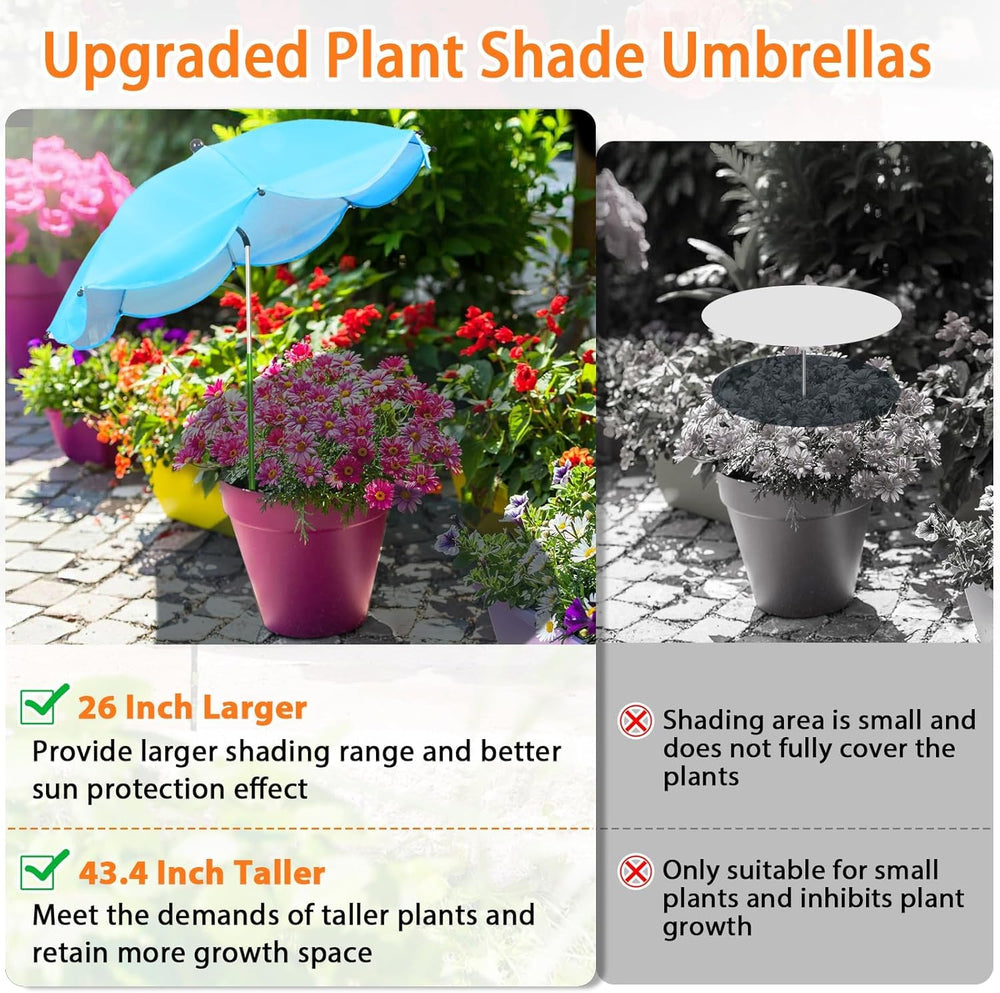 Different colours of MJZ Plant Umbrellas side view