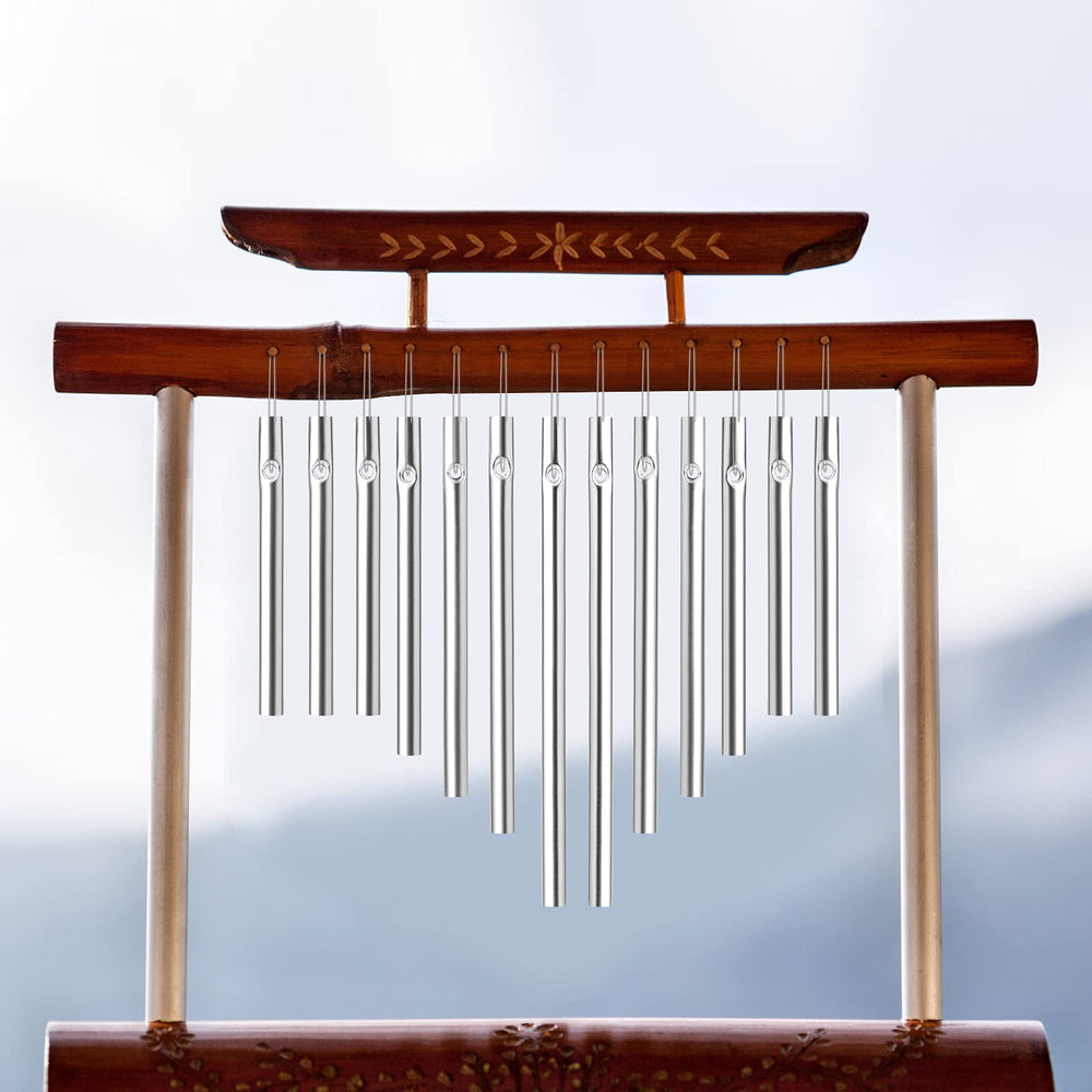 different lengths of wind chime tubes measuring from 2.75 to 4.55 inches