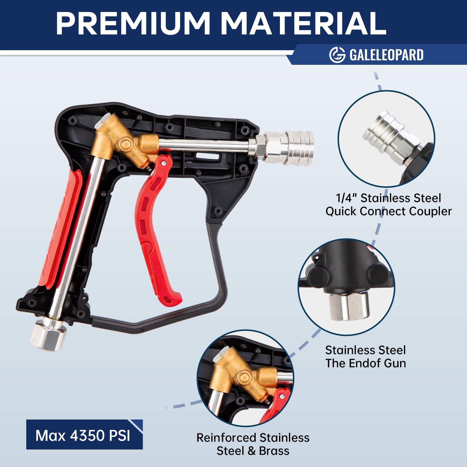 Different nozzle tips included in GALELEOPARD kit