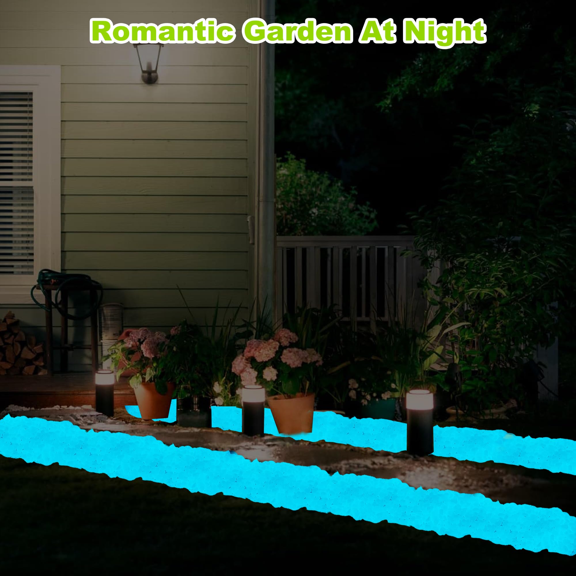 Different shapes of glow in the dark rocks displayed