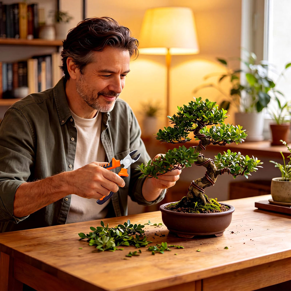 Different sizes of brown bonsai wire displayed