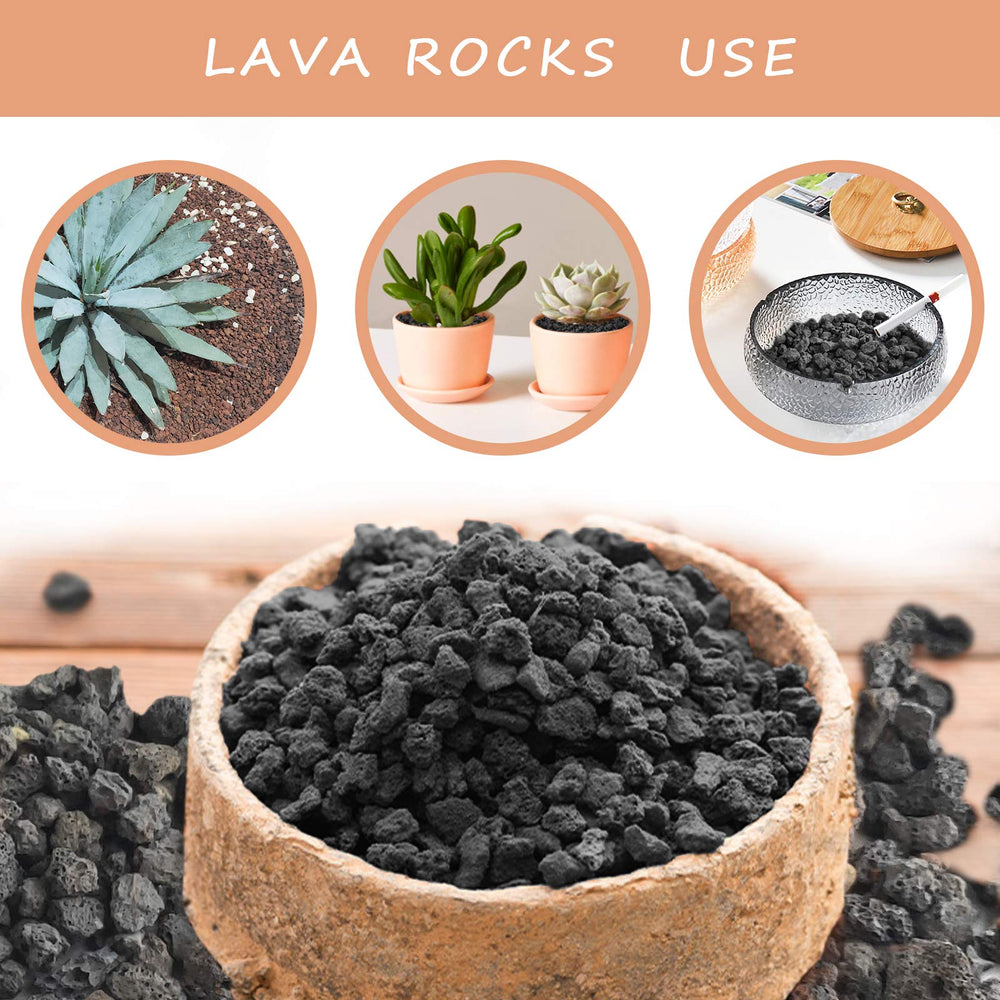 Different sizes of CARURBODY Black Lava Rocks pieces