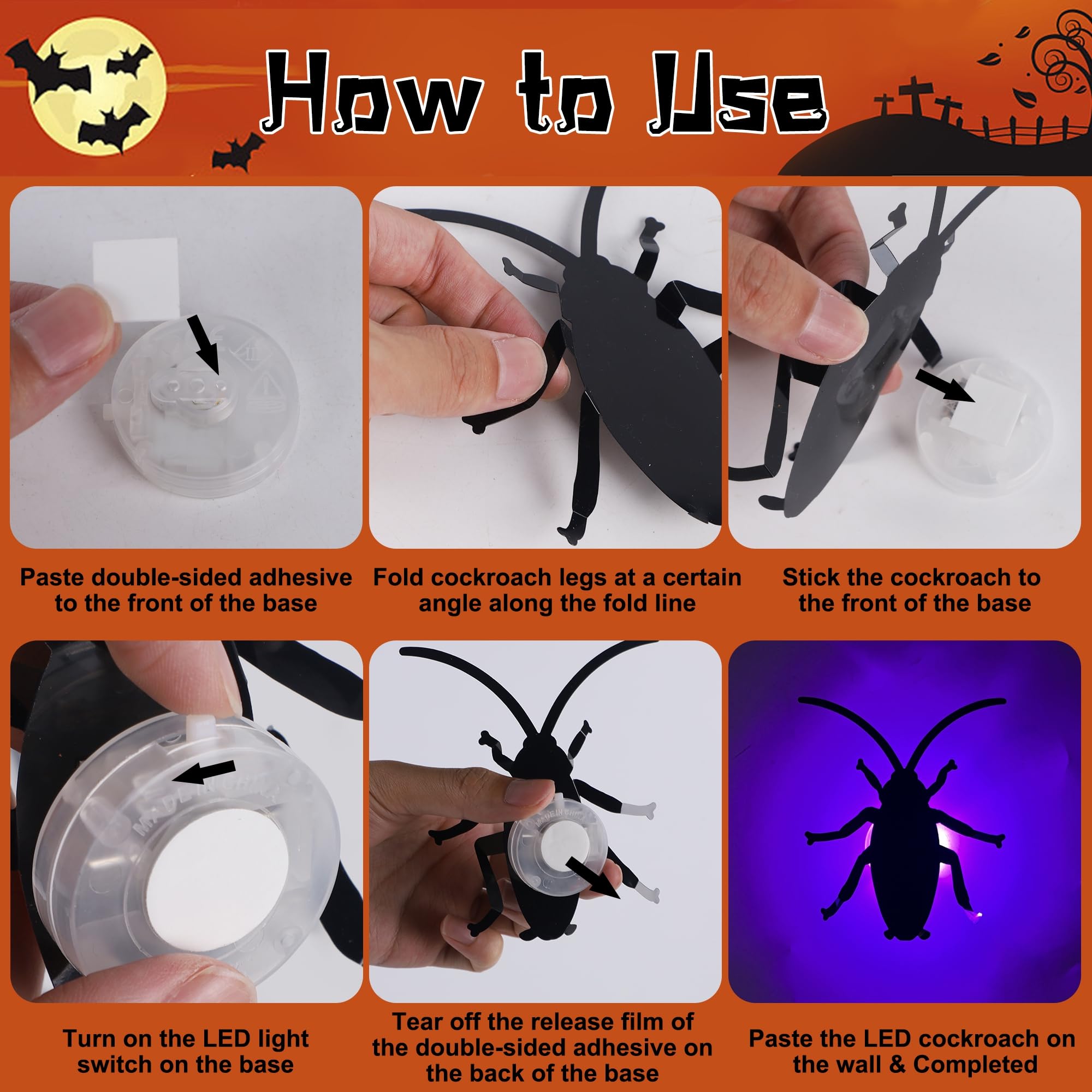 Different sizes of cockroach stickers from DR.DUDU