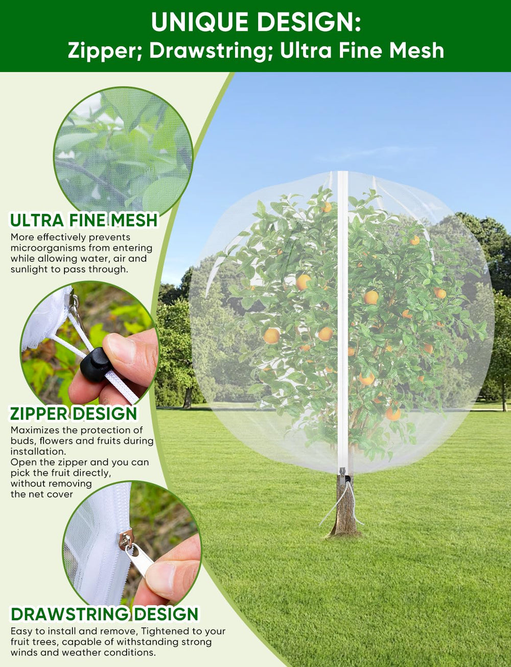 Different sizes of HKZ netting displayed together